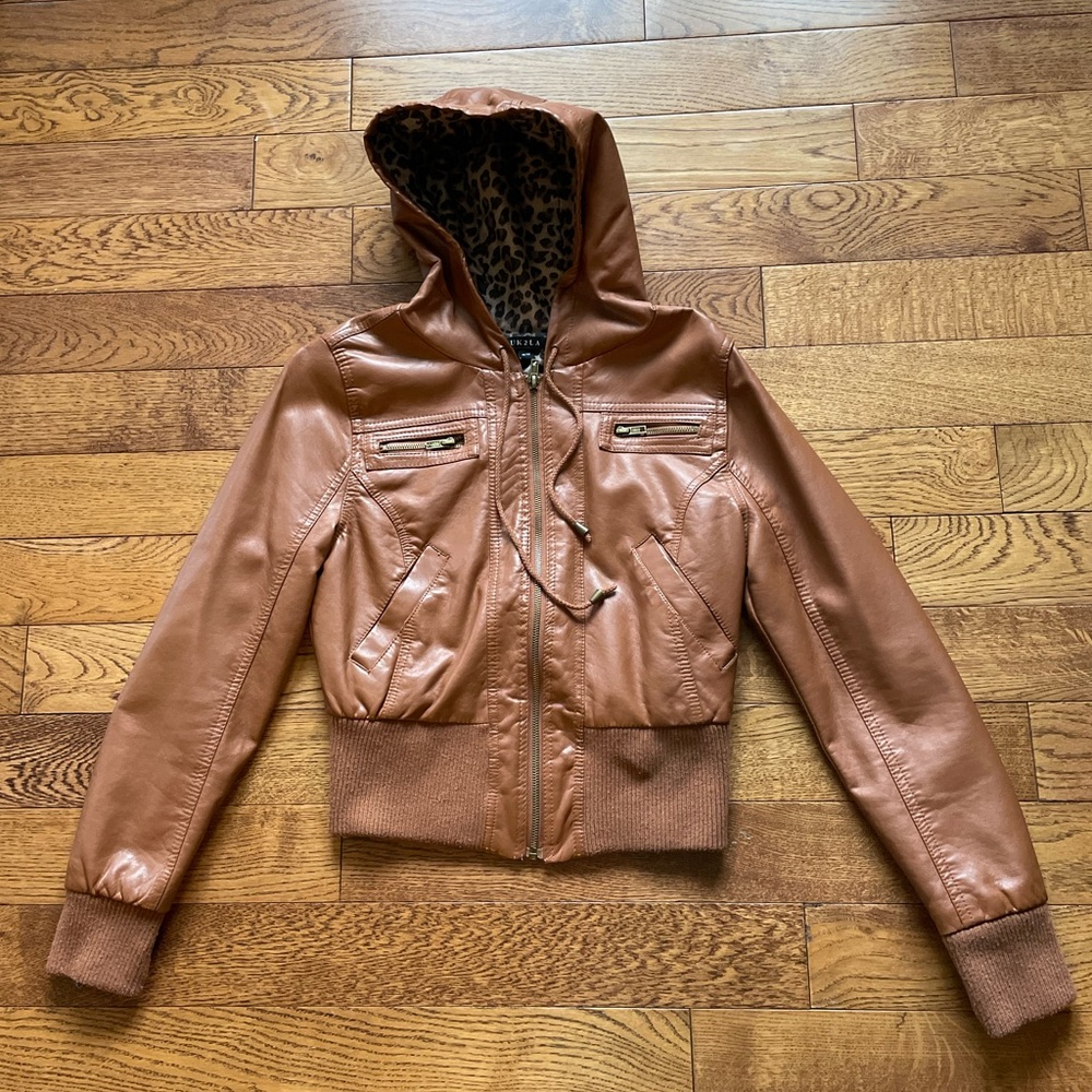 Brown leather jacket